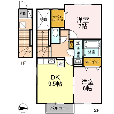 リビングタウン桜田南 Ａの物件間取画像